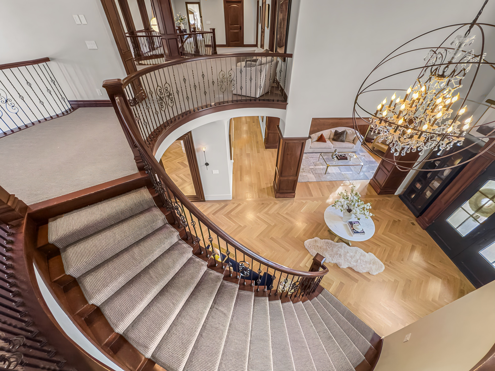 Curved staircase and entry