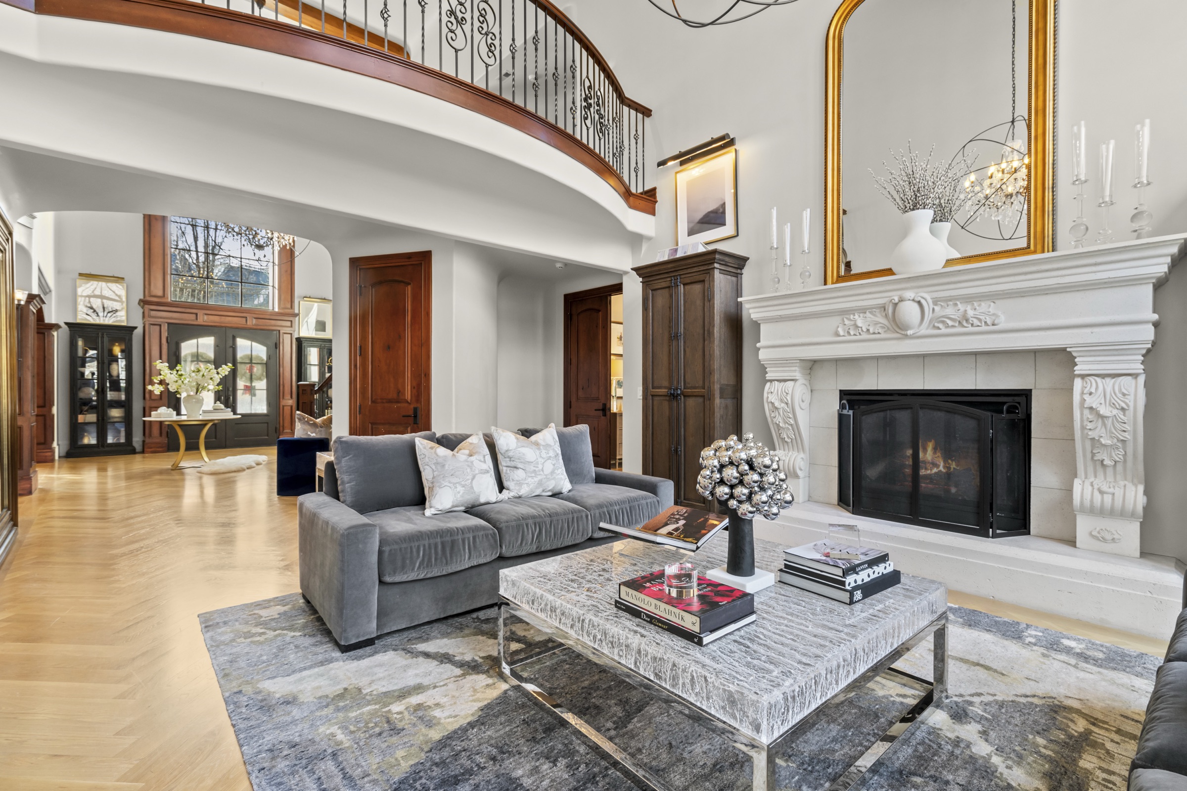 Great room with fireplace