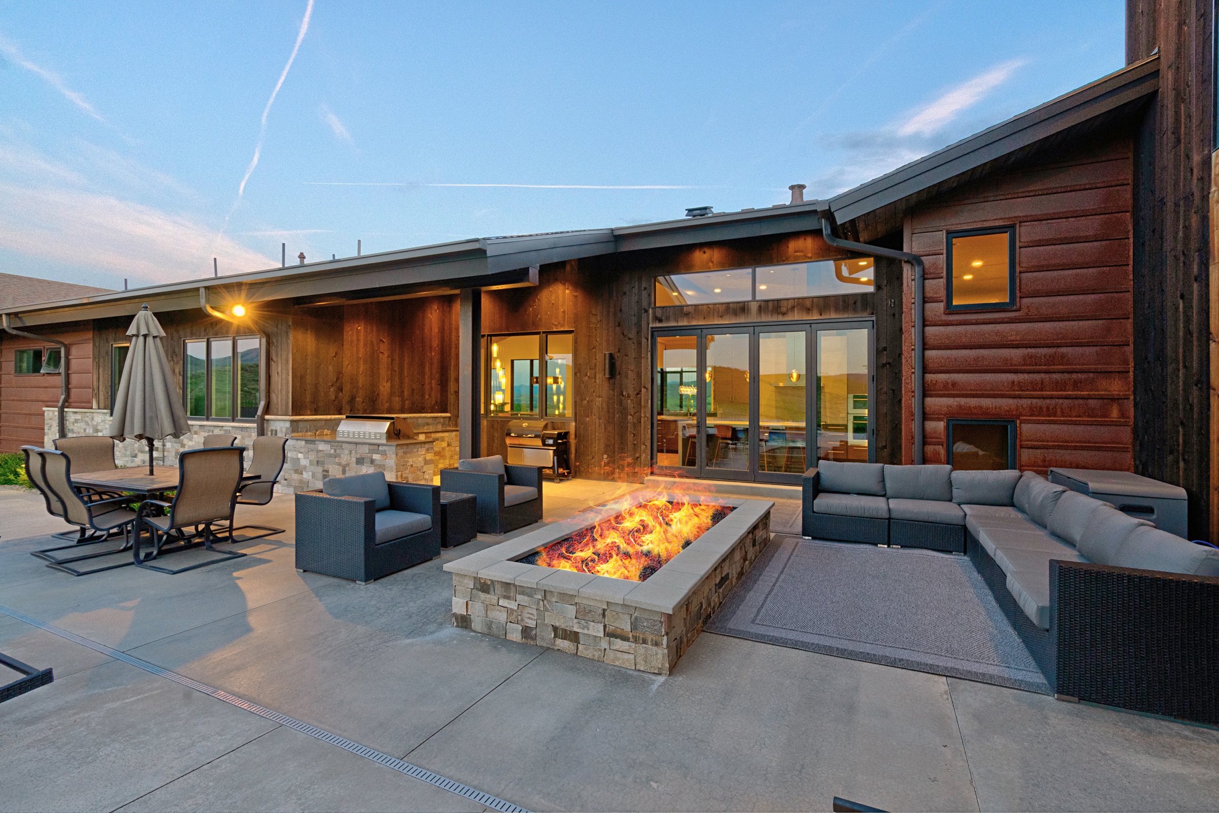Backyard at dusk